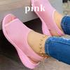 Women's Fashion Casual Pure Color Knitted Mesh Printed Flat-Bottom Comfortable Trend All-match Summer Sandals