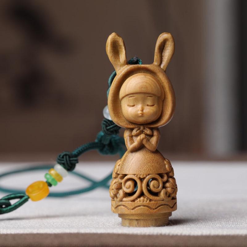 Green Sandalwood Wishing Rabbit Car Diffuser & Pendant Ornament
