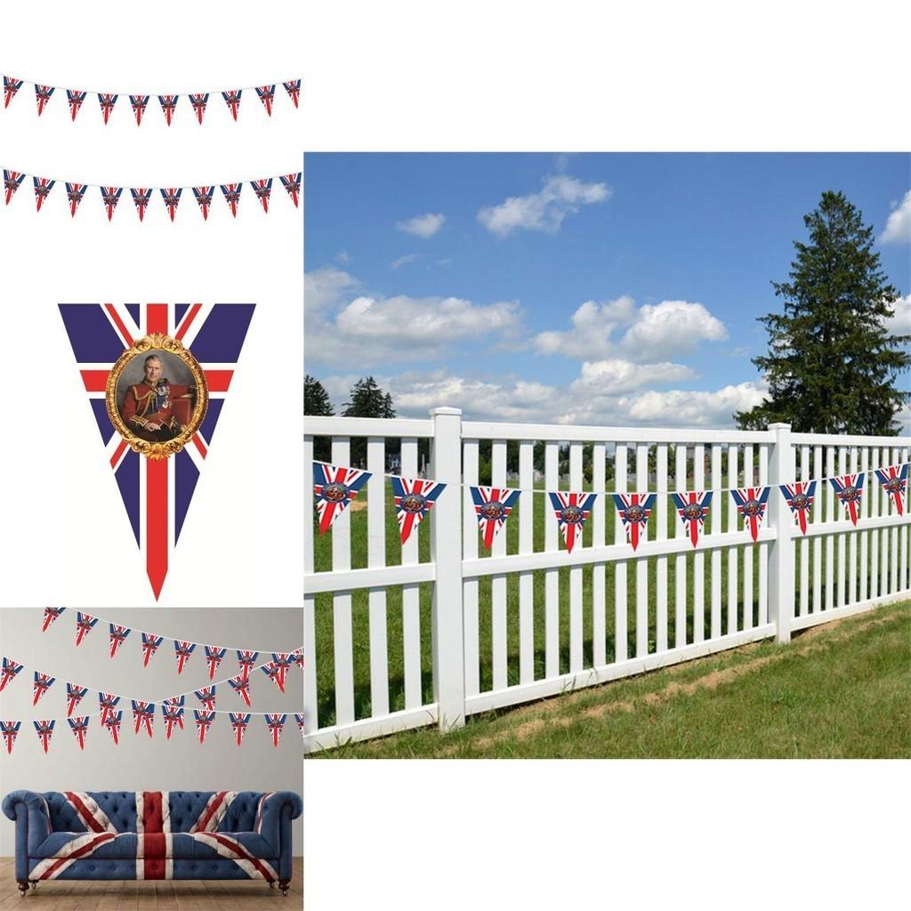 Britische König Charles Krönungsflagge Handheld 90x150cm Festliches Polyesterbanner