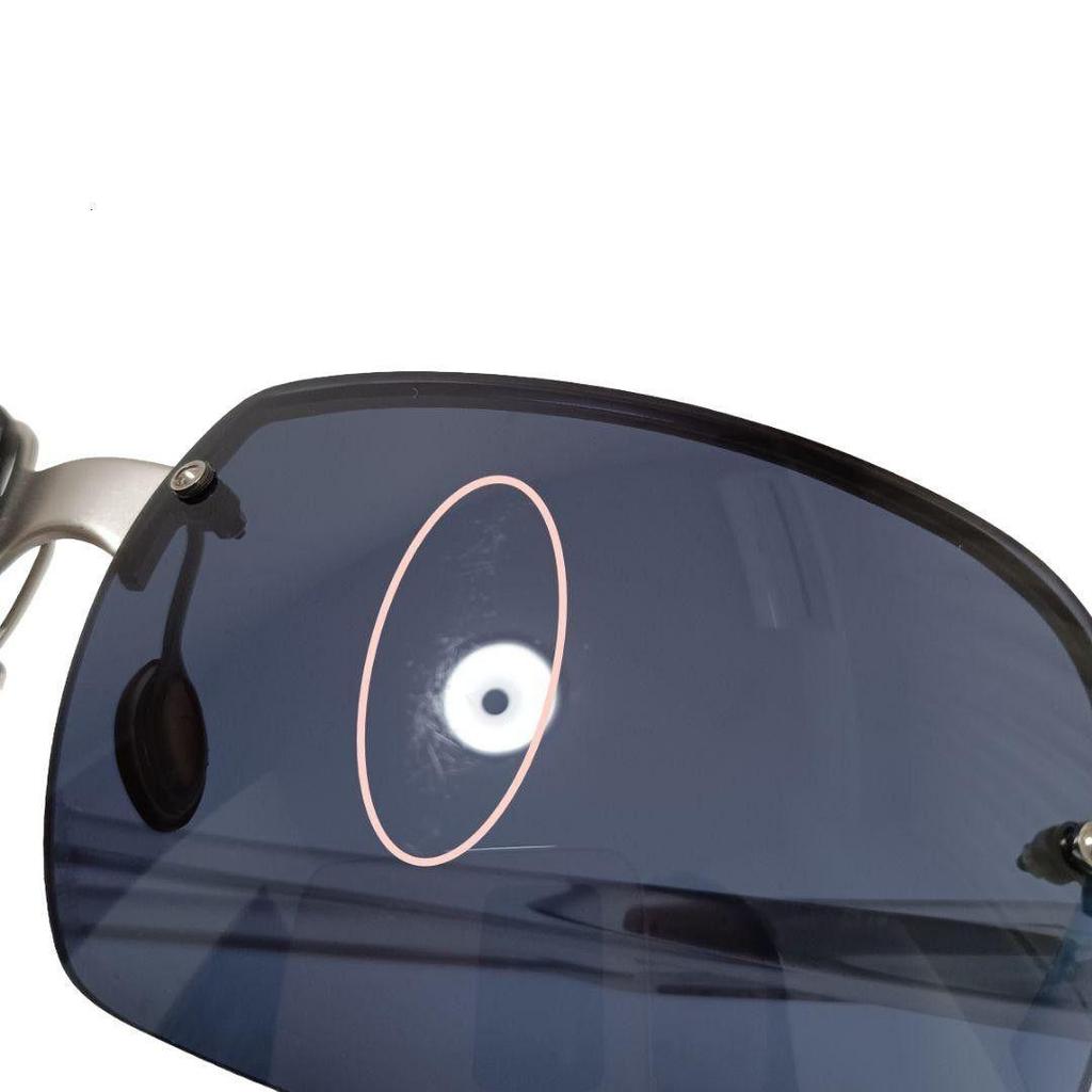 Used PRADA sunglasses silver clear navy half rim ladies men unisex unisex