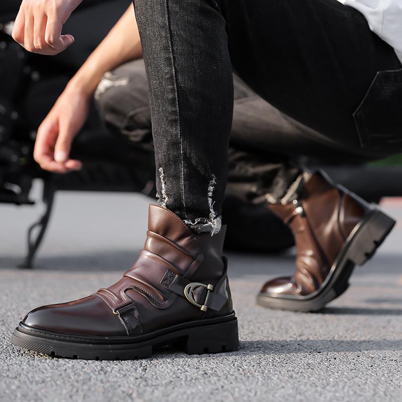 

Роскошные мужские ботинки Высококачественные ботинки из натуральной коровьей кожи Модные повседневные ботильоны для мужчин Классические ботинки Челси Botas Para Hombre 39 коричневый