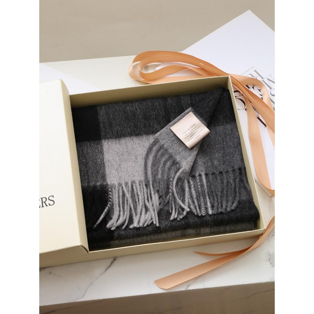 Лучшие товары в Великобритании 100% шерстяной клетчатый шарф женский зимний студенческий — фото 34