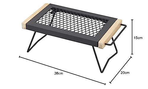 BUNDOK IR Table S BD-165 Small Mesh Campfire Folding Table Ultra Compact Black