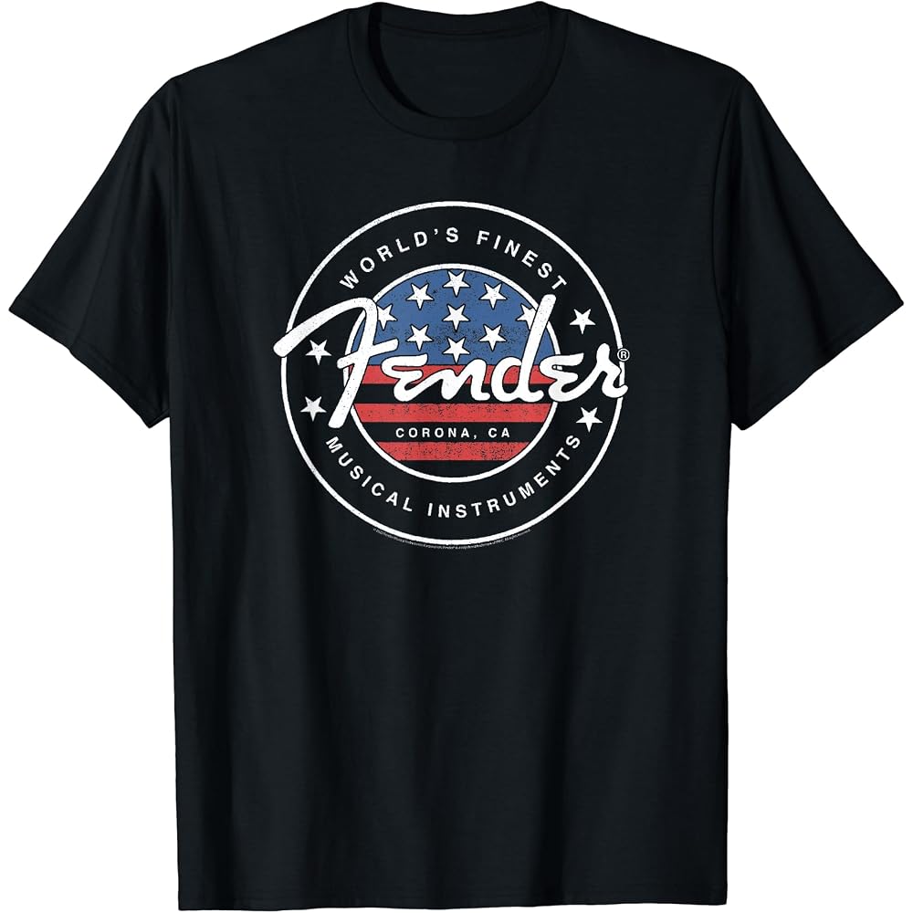 Fender American Flag Circle Stamp Logo Tee