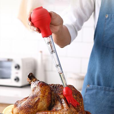 4-teiliges Truthahn-Bräter-Werkzeug, Lebensmittelqualität, Truthahn-Bratgerät mit Reinigungsbürste, Kochzubehör für Thanksgiving-Party
