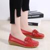 Lightweight Slip-On Loafers Casual Shoes Ladies Non-Slip Bean Nursing Walking Shoes Spring Flats Genuine Leather Moccasins Women
