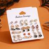 18 Pairs Mix Style Halloween Funny Earrings Set for Women Cute Ghost Skull Pumpkin Bat Pearl Stud Earrings Girls Party Jewelry