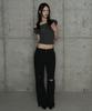 ETRE AU SOMMET Pigment Damage Panel Short Top (Dark Gray)