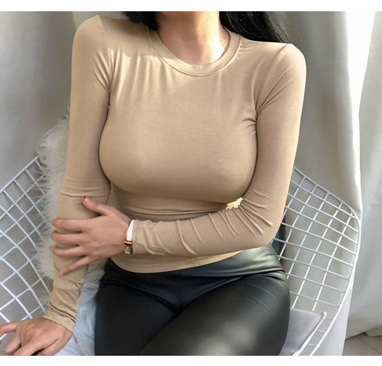 Korean Dongdaemun Sexy Slim-Fit Long-Sleeve Women's T-Shirt
