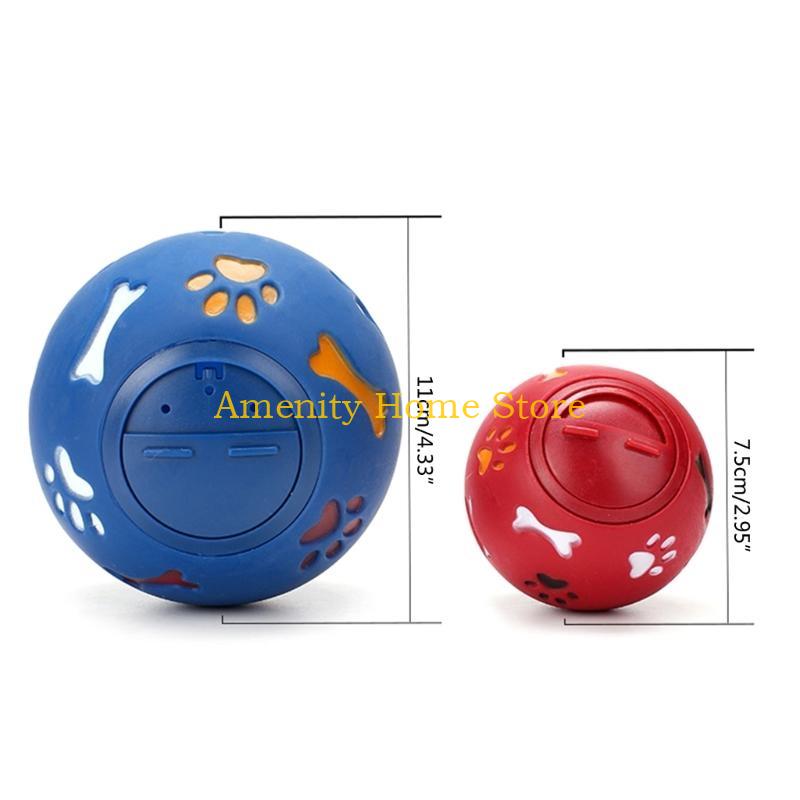 F26C Dog Chew Toy Vinyls Fillable Treat Ball Teething Toy for Aggressive Chewers Leak Food Toy for Teeth Clean Training