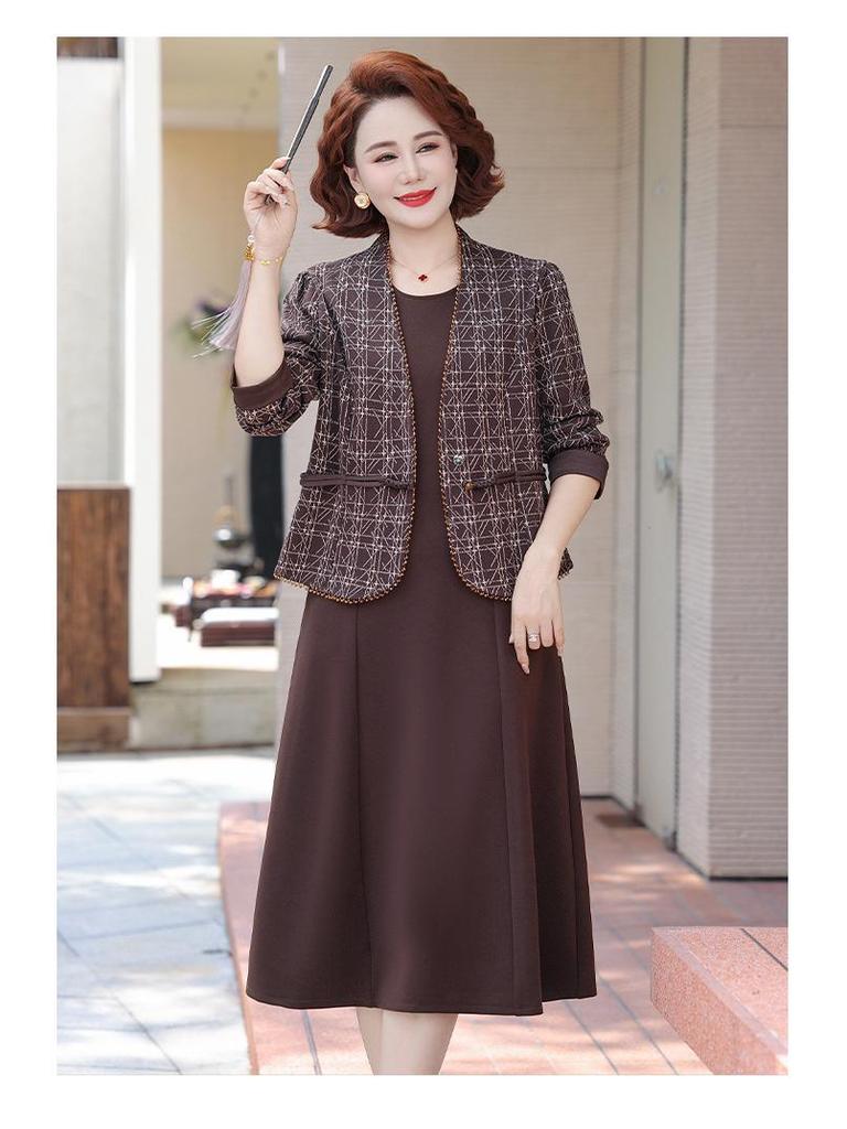2026 New Style Mother's Wedding Banquet Dress: Elegant Skirt Suit for Middle-Aged and Elderly Women