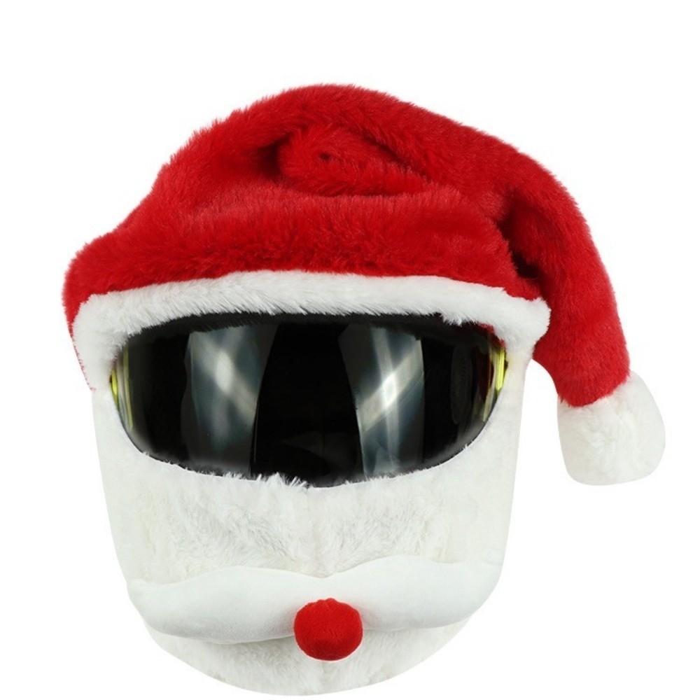 Full Helmet Design Motorcycle Helmet Christmas Hat Plush Fun Christmas Helmet Cartoon American Style
