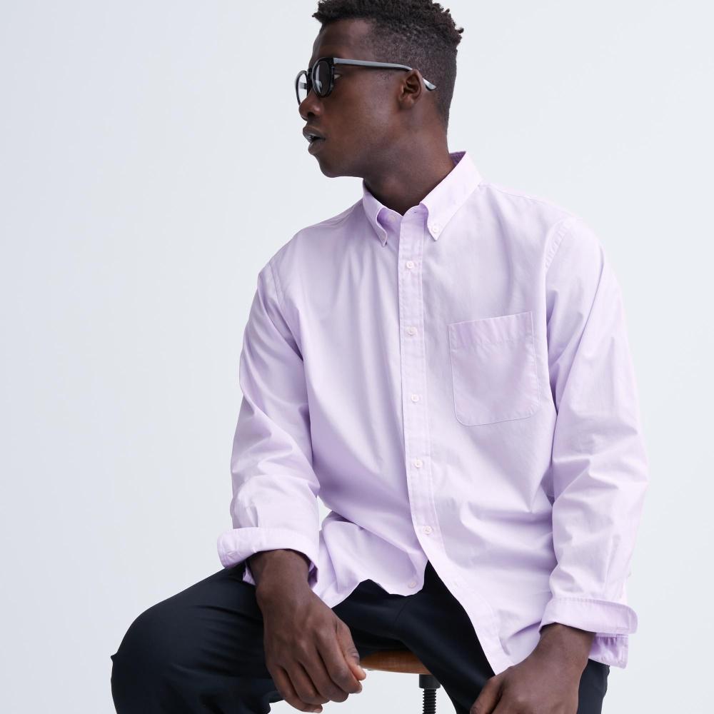 Uniqlo Japan Extra Fine Cotton Broadcloth Shirt  Button Down Collar  Long Sleeves 