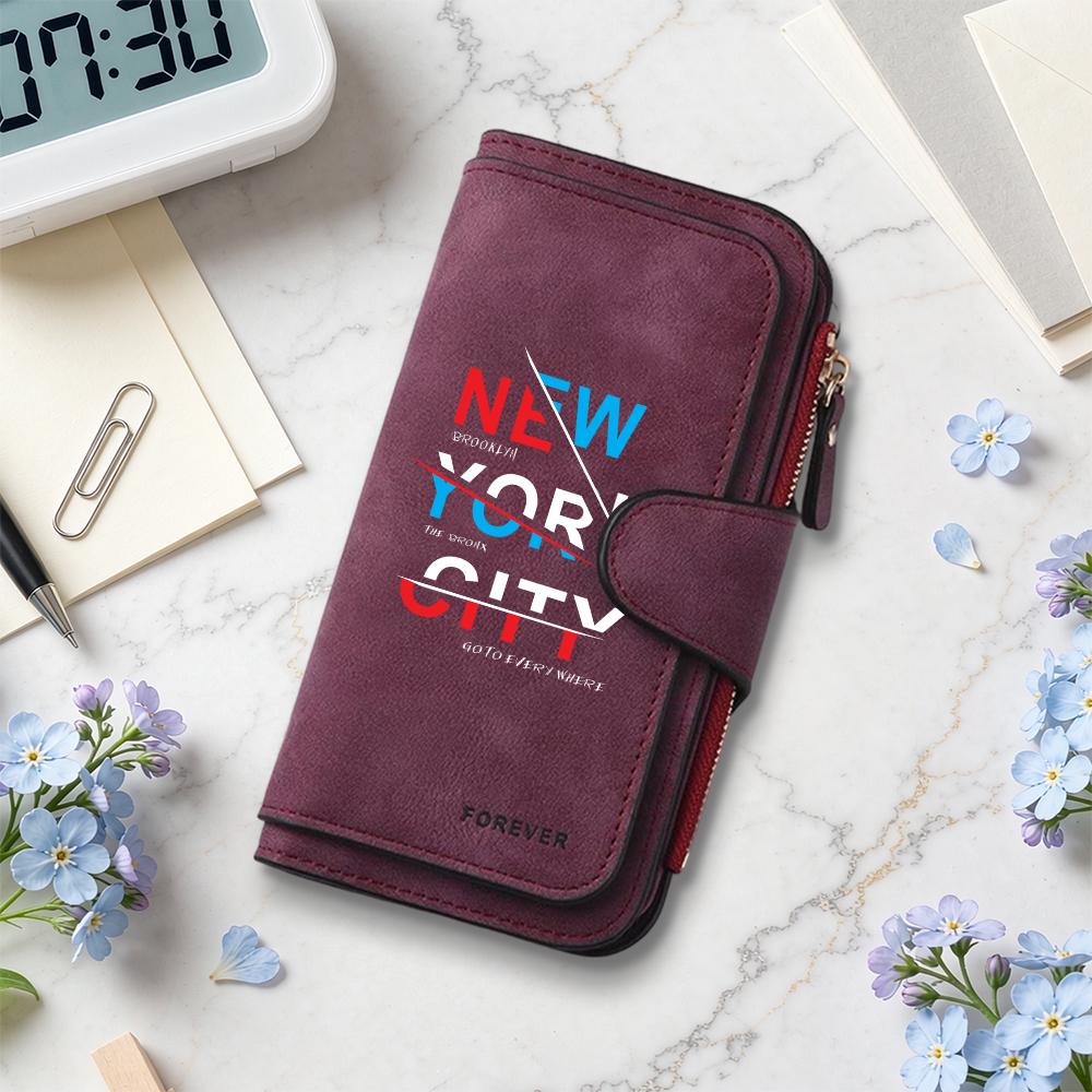 New York City Stylish Long Wallet Forever Portable Casual Purse for Daily Use