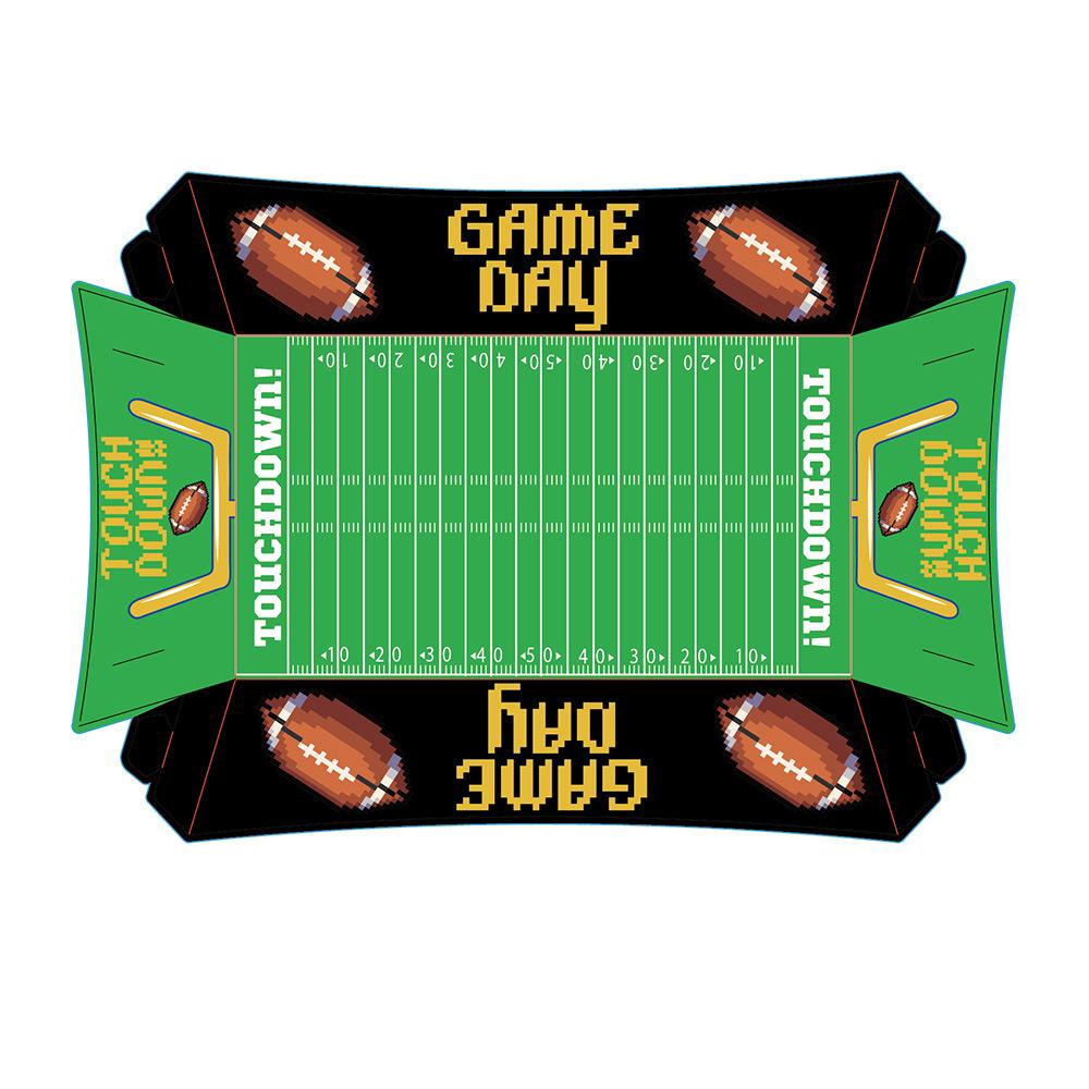 12-Piece Paper Party Trays - World Cup Football Boat Boxes, Fried Chicken & Burger Serving Trays, Disposable Food Containers, Game Day Party Supplies