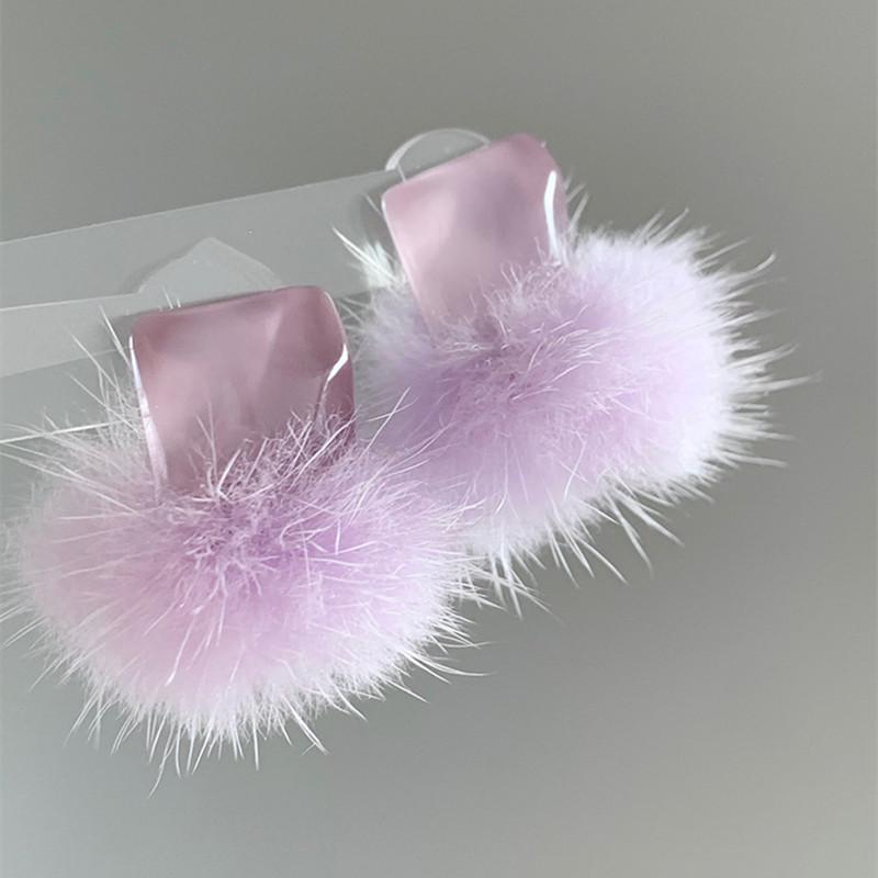 Red Retro Hong Kong Style Flocking Flower Bow Earrings - Elegant Long Design for Women, Perfect for Autumn and Winter Seasons