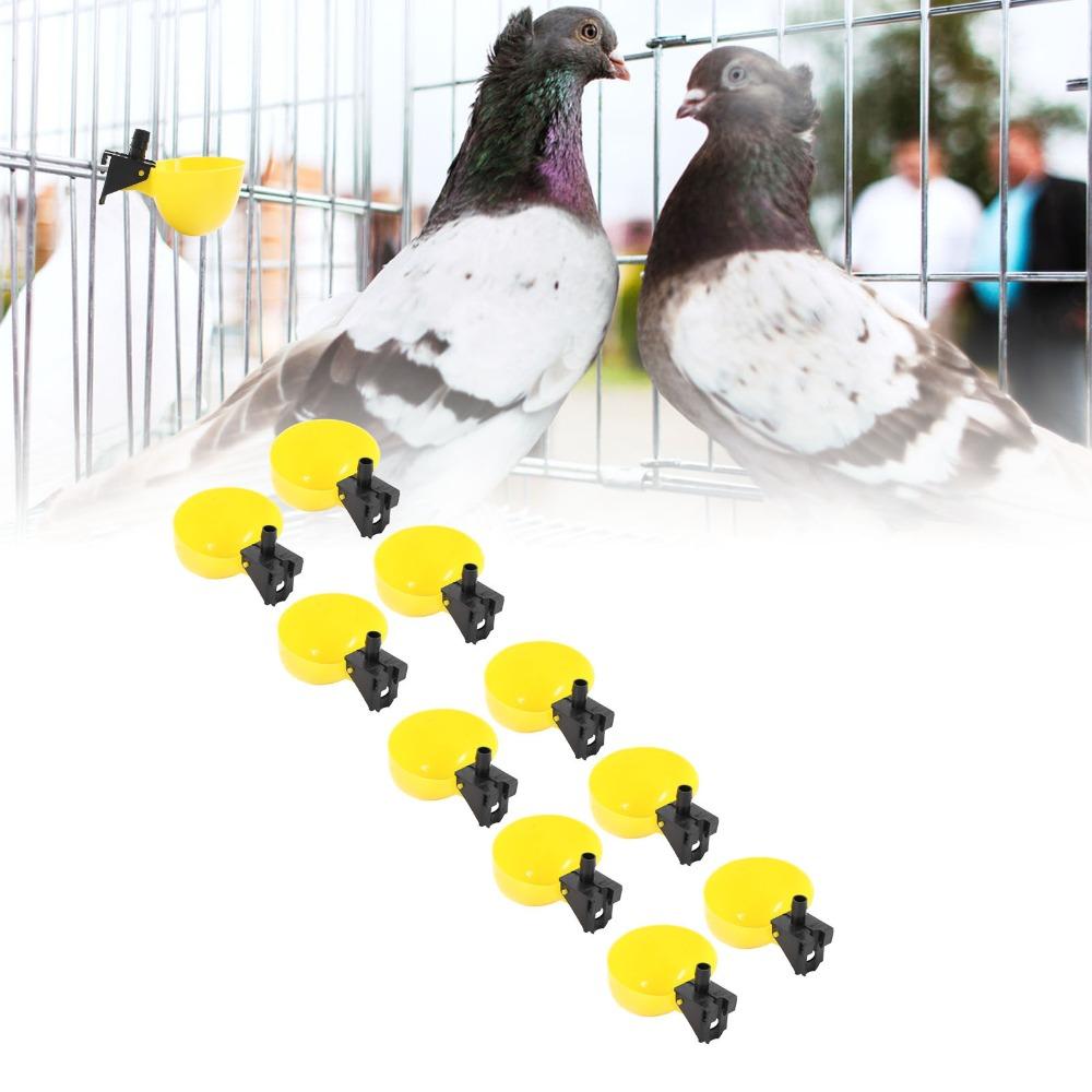 10Pcs Yellow Automatic Bird Waterer Large Capacity Bird Water Drinker Pet Bird