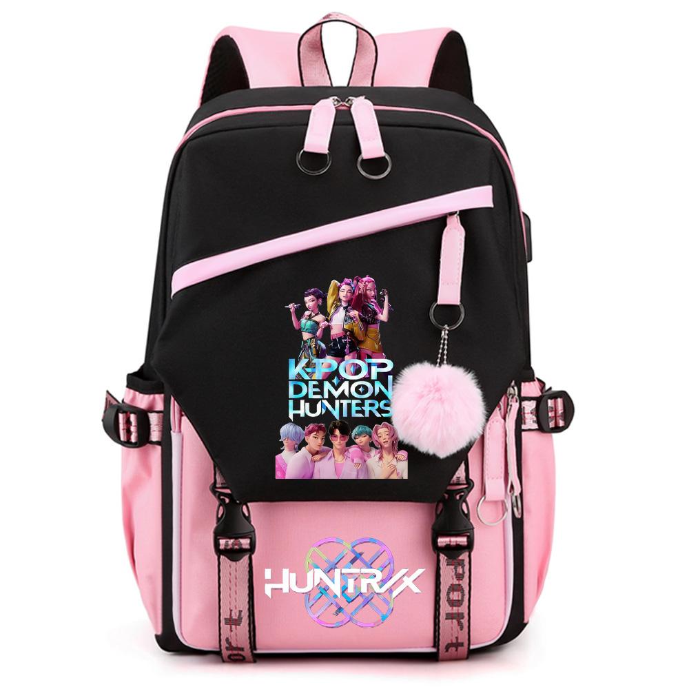 Uroczy plecak Kpop Demon Hunters z nadrukiem o dużej pojemności dla nastolatka, studenta, dziewczyny, chłopca, tornister, plecak na książki, prezent dla dziecka, kobiety, wodoodporna torba podróżna Mochila