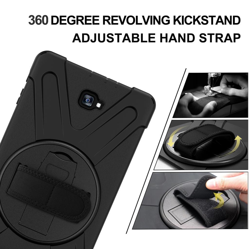 Suitable for Samsung SM-T580 Pirate King Hand Strap Stand Tablet Protective Case T585 Silicone Protective Shell
