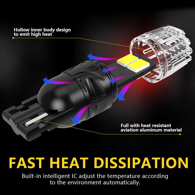 Katur 2x CANBUS T15 W16W Car Led Bulb Backup Bulb Super Bright 6000K White Error Free Plug and Play For Cars For Hyundai Elantra