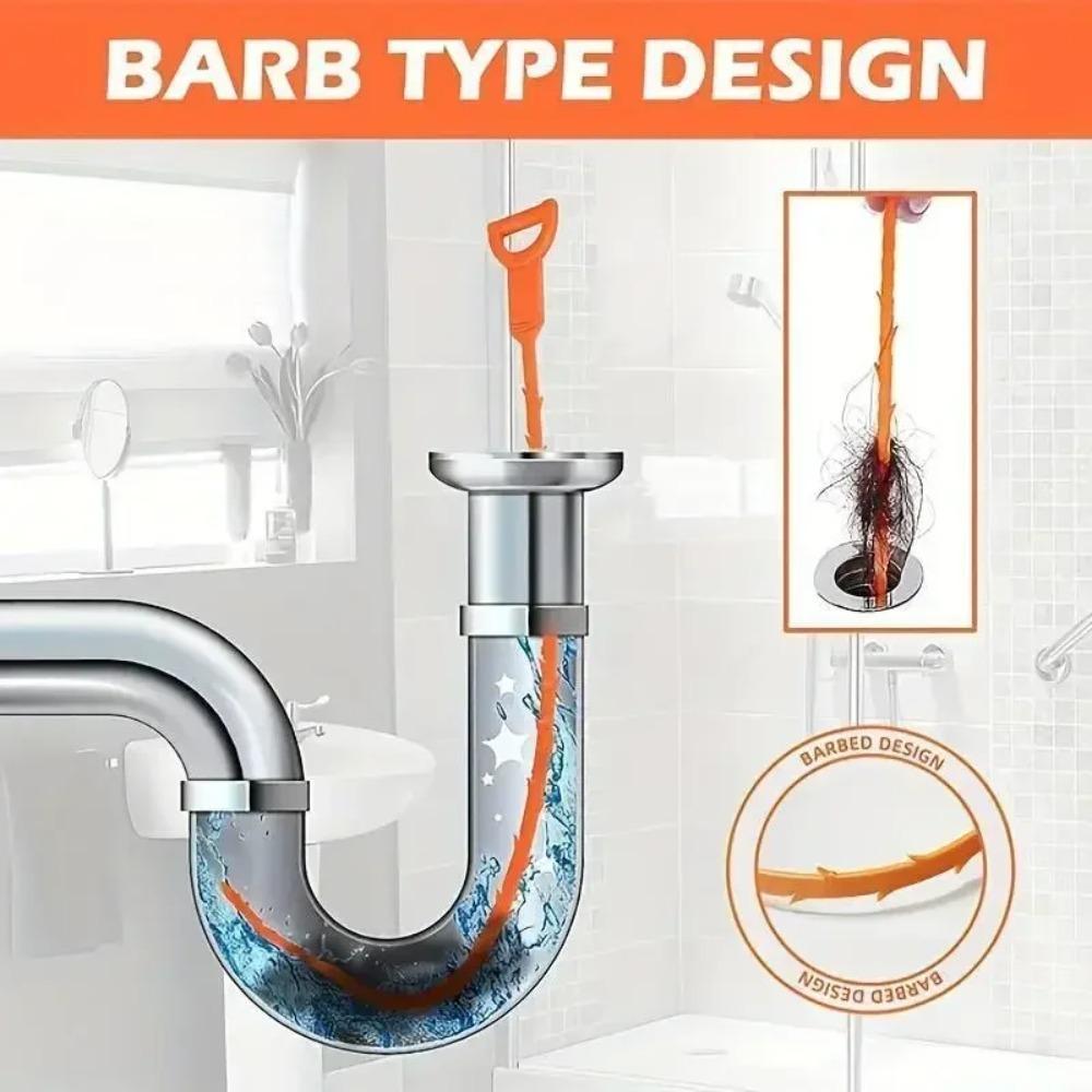 1/3/5pcs Easily Unclog Kitchen Toilet Pipes Sink Hair Remover Drain Tool Unclogger Necessary Cleaning Tool for Washbasin Water Pipes