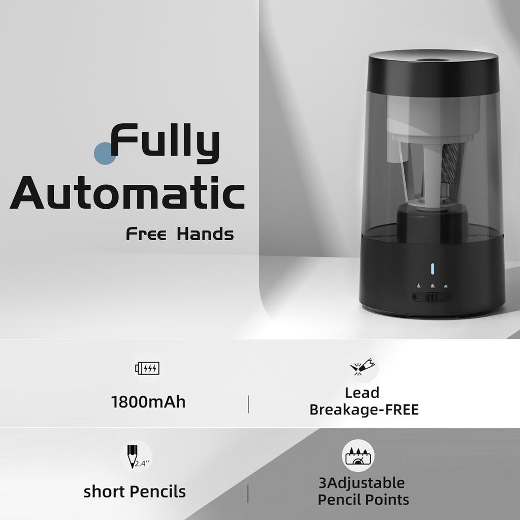Electric Pencil Sharpener Portable Rechargeable Automatic Pencil Sharpener for 6-8mm Pencil for Home School Classroom