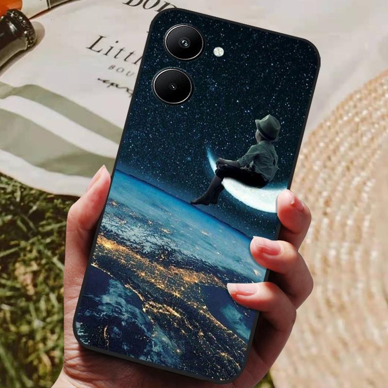 Etui do Realme 10 4G Czarne Miękki Silikon Odporne na Wstrząsy Pokrowiec do Telefonów Realme 10 2022 Realme10 C33 C 33 4G Ochronne Fundas