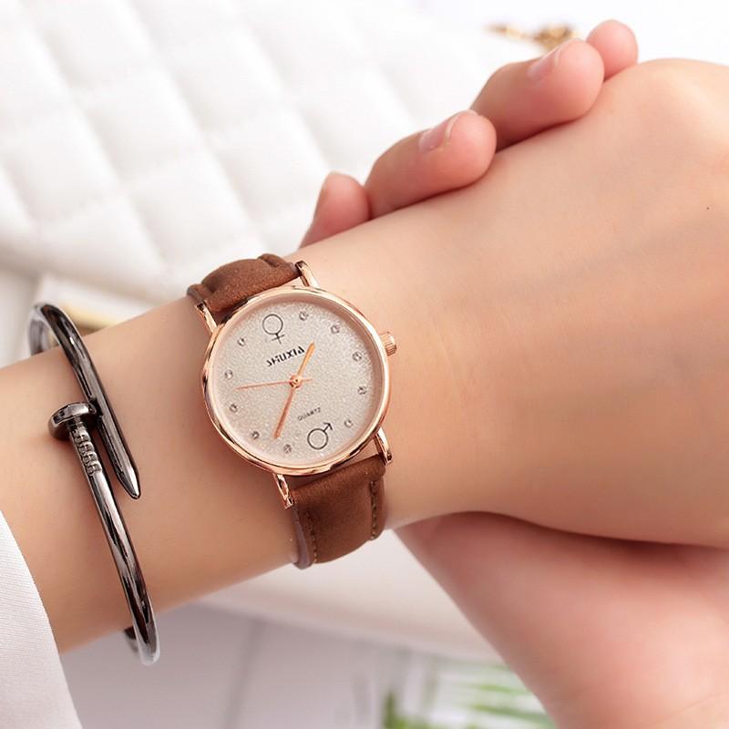 Watch Male And Female High School Student Couple Simple Trendy Men'S Trendy Women'S Belt Girlfriend Quartz Strap