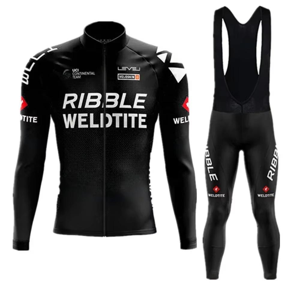 2026 White  Cycling Jersey Set Ribble Weldtite Cycling Clothing Autumn Men Road Bike Shirt Bicycle Tights Mtb Maillot Culotte