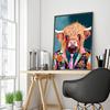 Fashion French bulldog lion giraffe portrait animal canvas painting posters and prints Scandinavian wall art painting for the living room