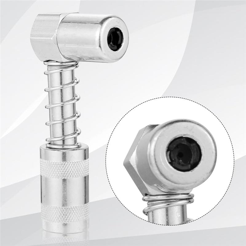 Conjunto de Bicos de Graxeira em 90 Graus com 4 Peças, 1 Bico e 1 Dispensador, 2 Agulhas Injetoras com Tampa para Lubrificação-A87Q