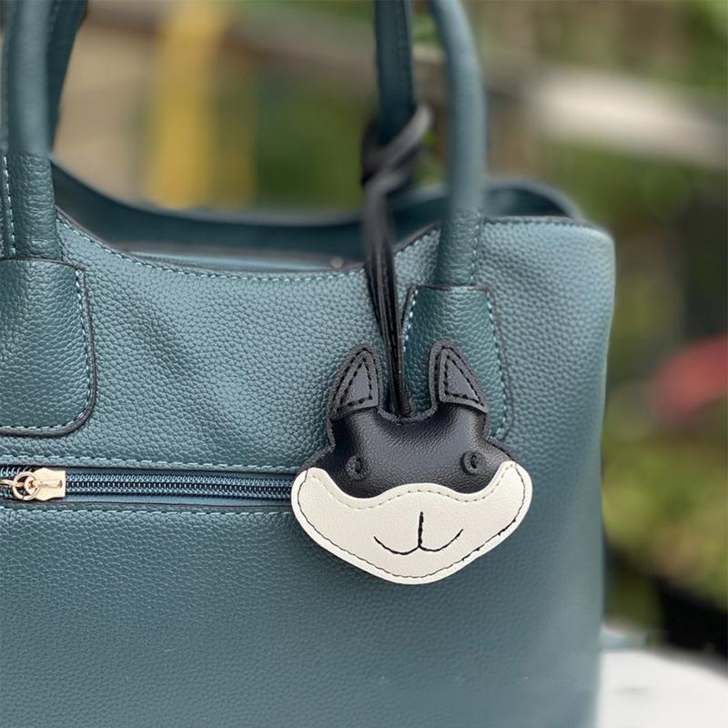 Cute Husky Puppy Design Keychain For Keys Bags Car Decoration Soft PU Leather Keyring Fashionable Accessory Gift