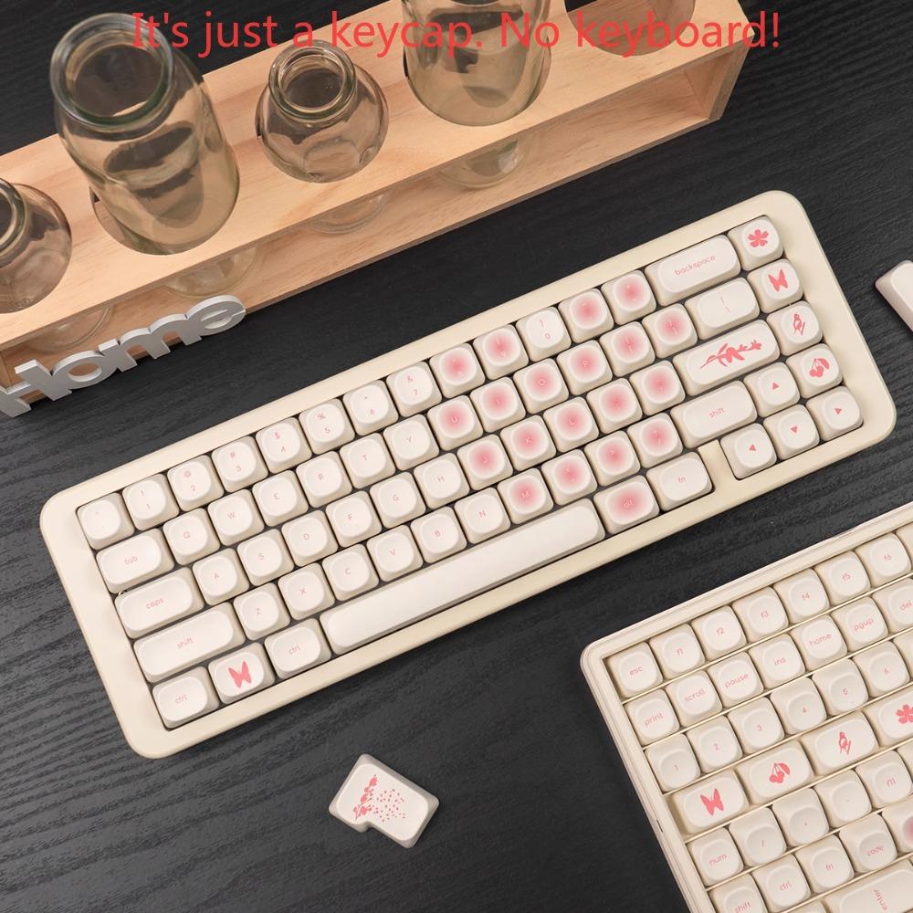 MOA Pink Heart Keycap Set PBT 123 Keys Teenage Girl Gift Keycap for MX Switch Modified Mechanical Keyboard Accessories