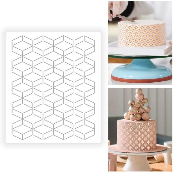 1 PC Cake Stencils Decorating Buttercream- 24.5cm x 21cm is Classic Decorative Graphics for Embossing,Royal Icing,Airbrush,is The Ideal Wedding and