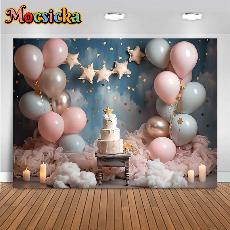 Mocsicka Cake Smash Photography Background Newborn Girl Baby Shower Birthday Portrait Decoration Backdrop Photo Studio Wallpaper