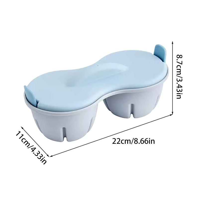 1 st Silikonäggkokare 1/2 Fack Mikrovågsäggpåskål Kokta & Pocherade Ägg Köksredskap Pocherade Äggkoppar