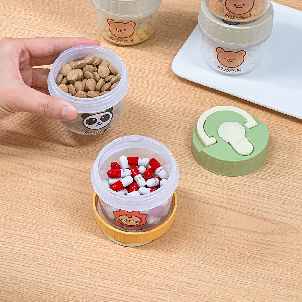 Mini Plastic Medicine Pill Box Travel Portable Pill Dispenser Medicine Container With Handle Sealed Moisture-Proof Pill Case