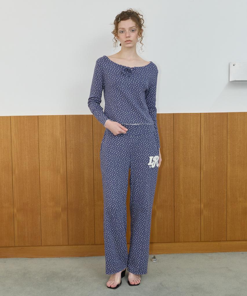 Leteoli Flower Pattern Sweatpants_Navy