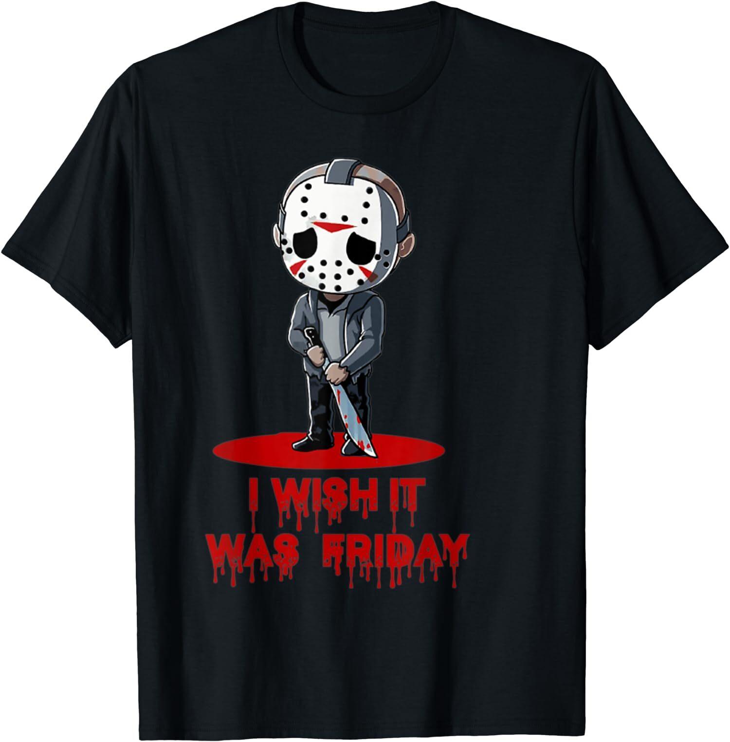 NEW LIMITED I Wish It Was Friday Lazy Halloween Costume Horror Movie T-Shirt L