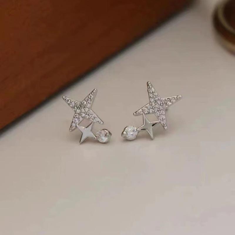 

«Галактическая Конденсация» Двойные Звездные Клипсы Клипсы Нишевый Темперамент Продвинутое Ощущение Простые Серьги для Пирсинга