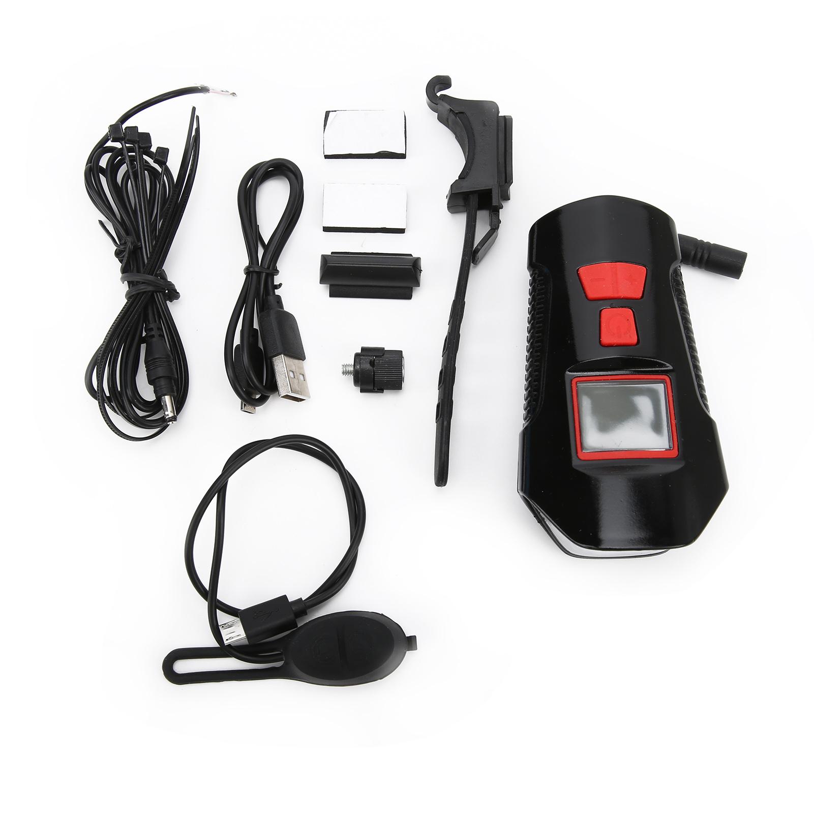 Mountain Bike Computer with Headlight USB Rechargeable Bike Speedometer with Head Light