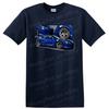 Camiseta Gráfica de Carro Esportivo Azul Cool Carro de Corrida Automobilística Camiseta Gráfica