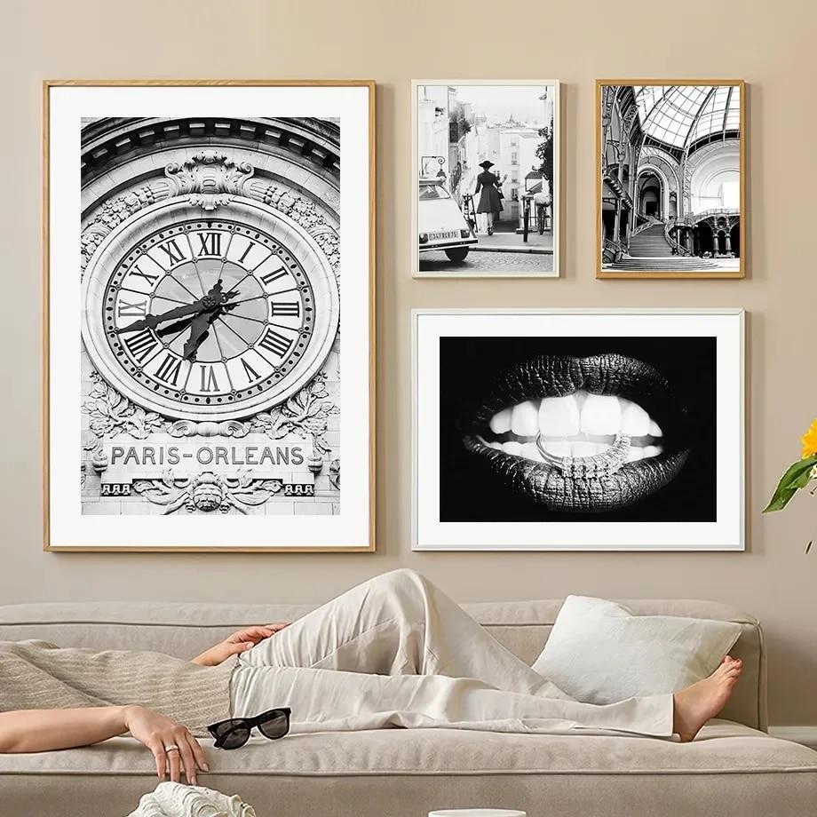 Europa Straße Fotografie Landschaft Bild Leinwand Malerei Wand Kunst Schwarz und Weiß Poster und Druck für Home Wohnzimmer Dekor