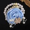 Fiori da Polso per Damigelle con Rose Artificiali Bracciale da Polso con Nastro e Perle Fiore da Matrimonio Squisito Festa di Matrimonio