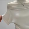 Sommer Reines Verlangen Ein Schulter Schwarz Kurzarm Damen T-Shirt Koreanischer Stil Schlankmachendes Top Freiliegende Schulter Modisch