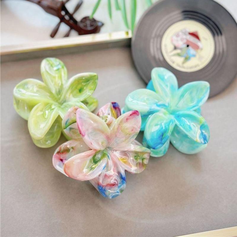 Tyrande Stumpfe Blume Griff Frisch und Süß Eierblume Hinterkopf Scheibe Haar Hai Clip Haarschmuck