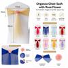 Rose Flower Chair Back Bow Decorative Belt Elastic Band Chair Bandage  Home Decor Supplies