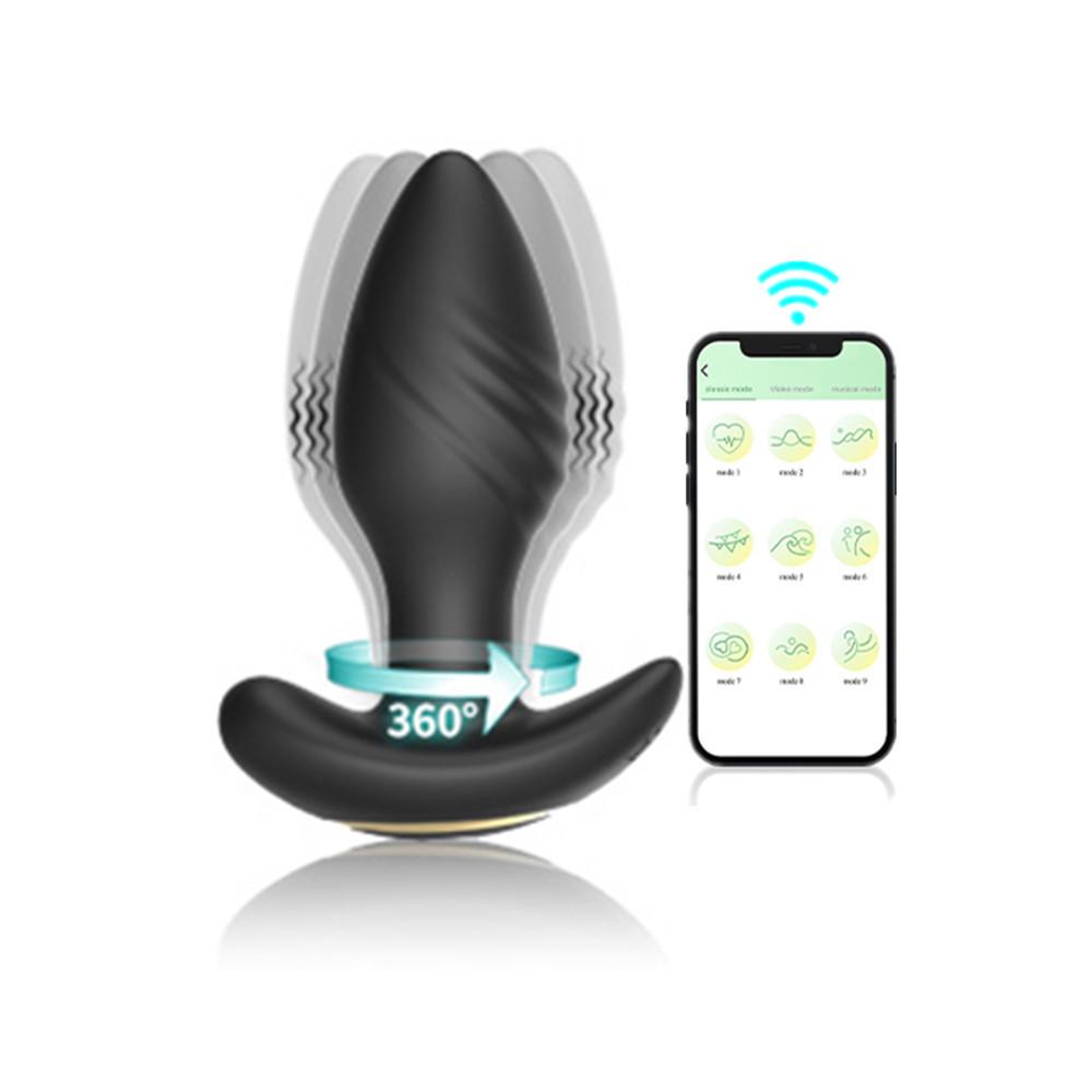 Wireless Remote-Control Vibrating Anal Plug with App-Controlled Rotation and Twisting Functions.