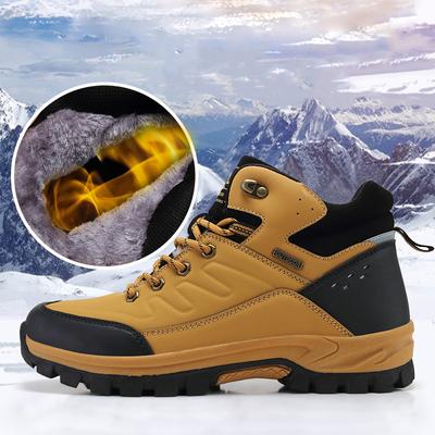 Marque Bottes d'hiver pour la neige Bottines pour hommes Chaudes en peluche Bottes de randonnée d'extérieur antidérapantes pour hommes Imperméables Marche