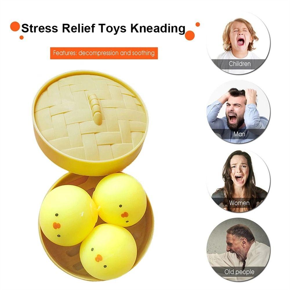 Steamer Animal Dumpling Toys Steamed Dumpling Dog Bun Squeeze Balls Mini Squeeze Toys Boys Girls